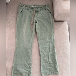 Navy green Roxy beach linen pants size m